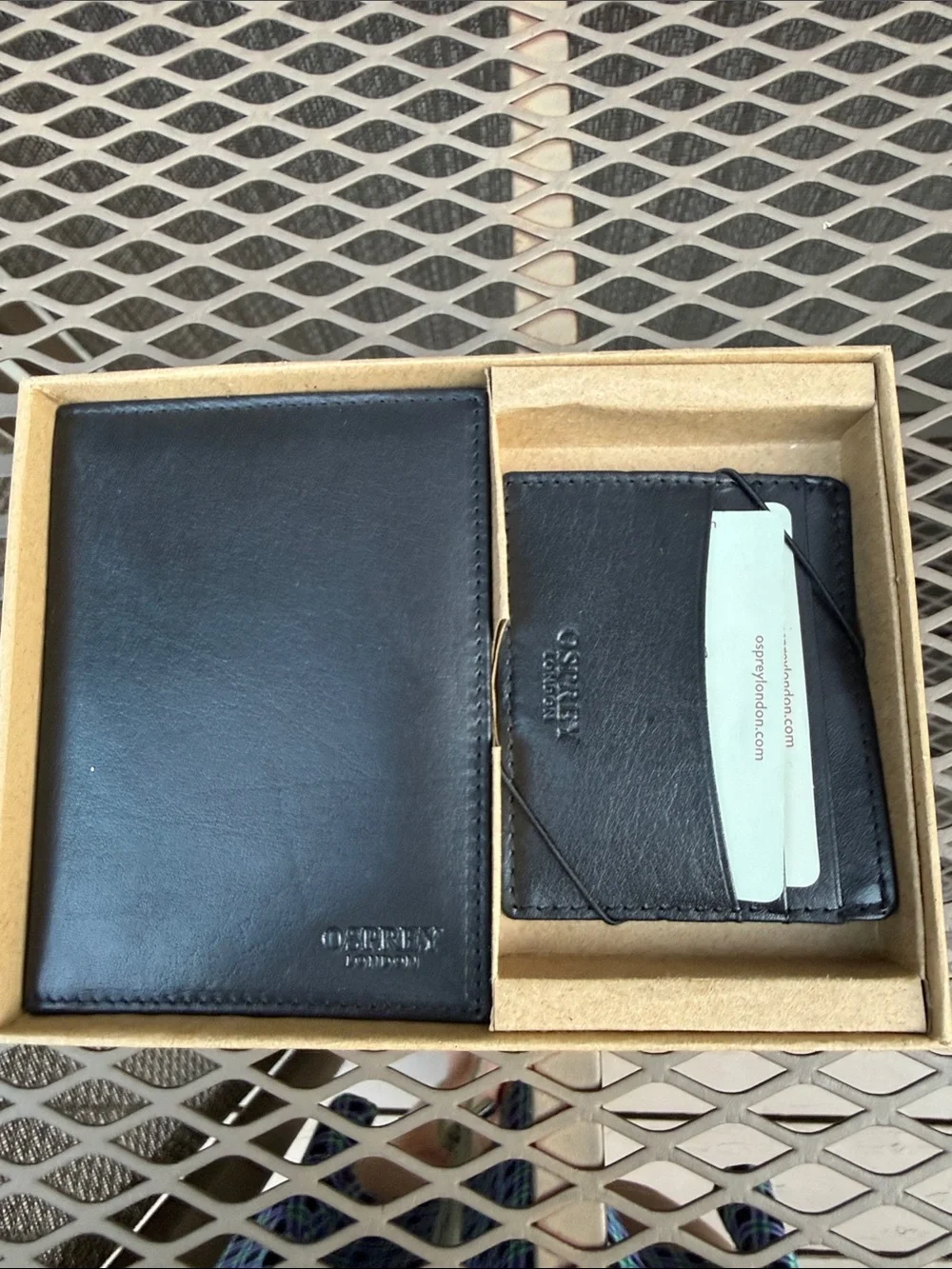 NIB OSPREY LONDON Leather Passport Holder and Cardholder Set